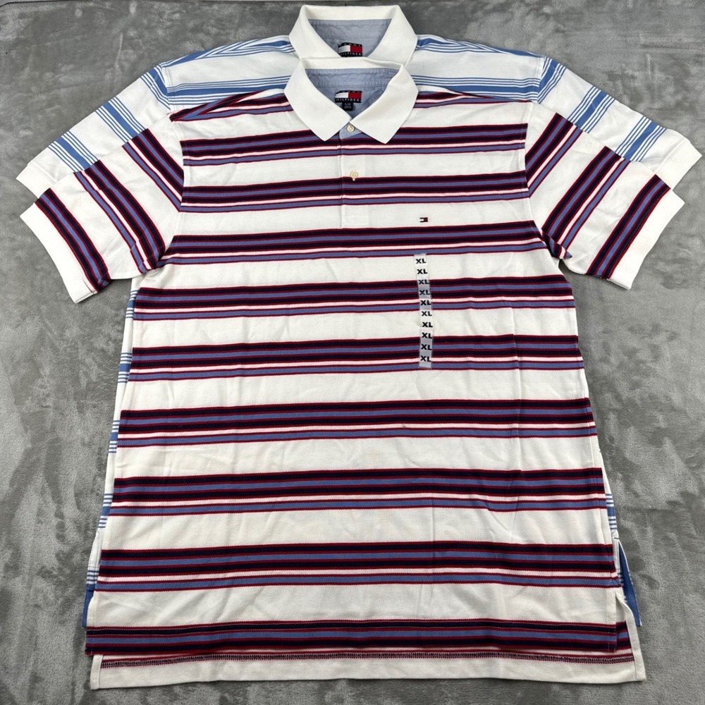 Tommy Hilfiger Mens 2 Pack Striped Polo Shirts XL‎ Cotton